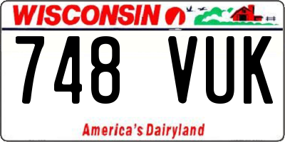 WI license plate 748VUK