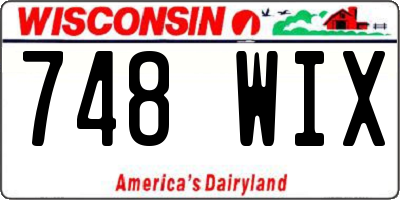 WI license plate 748WIX