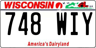 WI license plate 748WIY