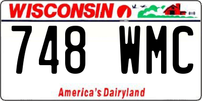 WI license plate 748WMC