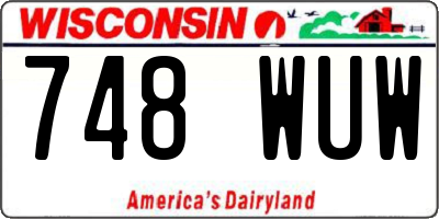 WI license plate 748WUW