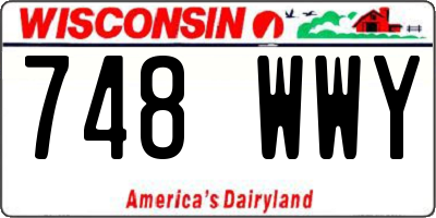WI license plate 748WWY