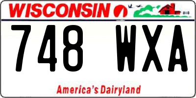 WI license plate 748WXA