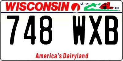 WI license plate 748WXB