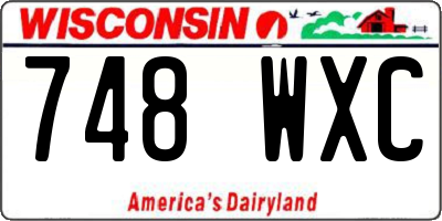 WI license plate 748WXC