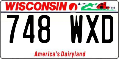 WI license plate 748WXD