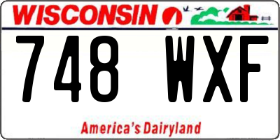 WI license plate 748WXF