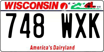 WI license plate 748WXK
