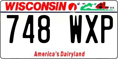 WI license plate 748WXP