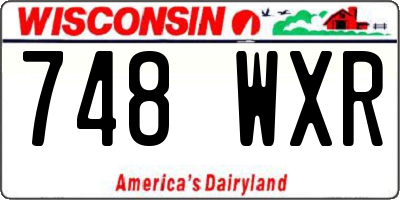 WI license plate 748WXR
