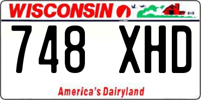 WI license plate 748XHD