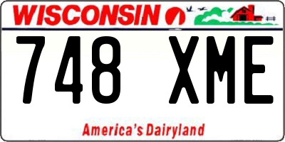 WI license plate 748XME