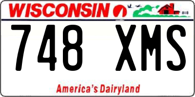 WI license plate 748XMS