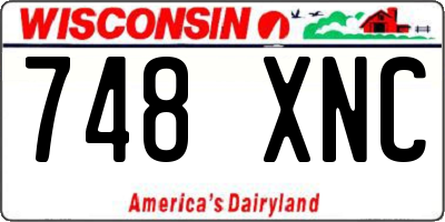 WI license plate 748XNC