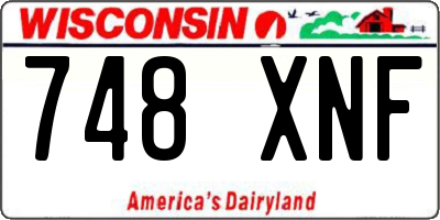 WI license plate 748XNF