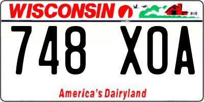 WI license plate 748XOA