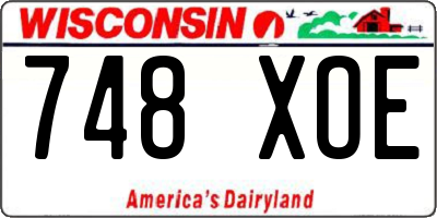 WI license plate 748XOE