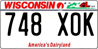 WI license plate 748XOK