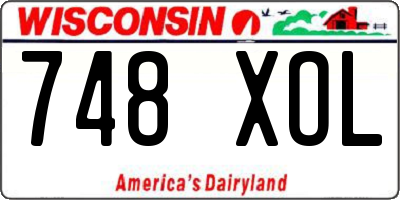 WI license plate 748XOL