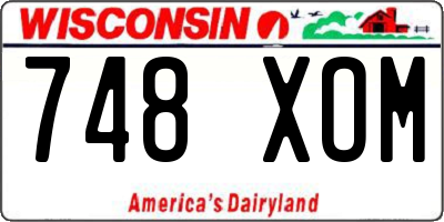 WI license plate 748XOM