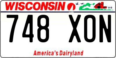 WI license plate 748XON