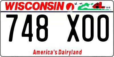 WI license plate 748XOO