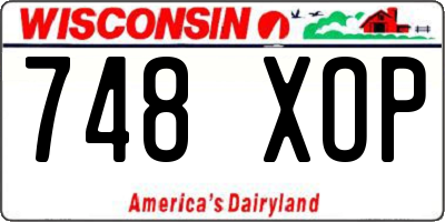 WI license plate 748XOP