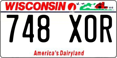 WI license plate 748XOR