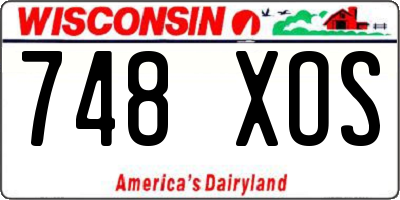 WI license plate 748XOS