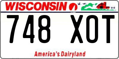 WI license plate 748XOT