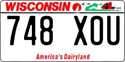 WI license plate 748XOU