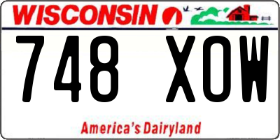 WI license plate 748XOW