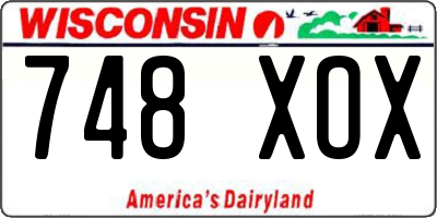 WI license plate 748XOX