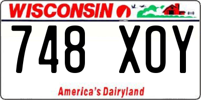 WI license plate 748XOY
