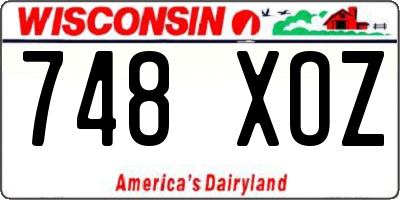 WI license plate 748XOZ