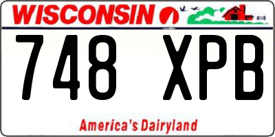 WI license plate 748XPB