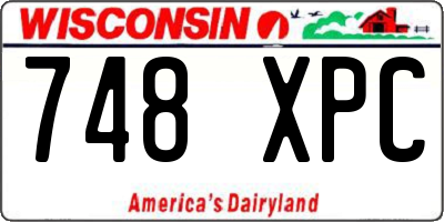 WI license plate 748XPC