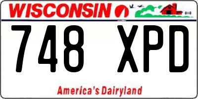 WI license plate 748XPD