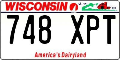 WI license plate 748XPT
