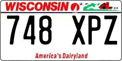WI license plate 748XPZ