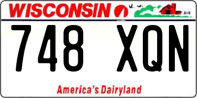 WI license plate 748XQN