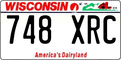 WI license plate 748XRC