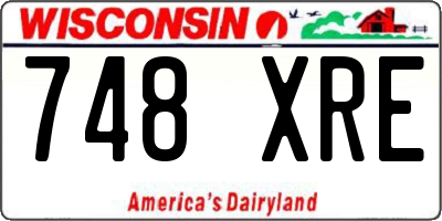 WI license plate 748XRE