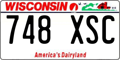 WI license plate 748XSC