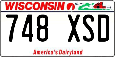 WI license plate 748XSD