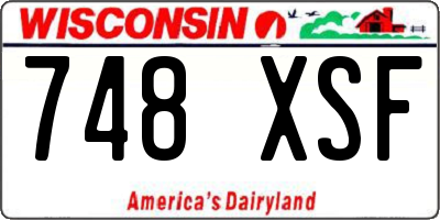 WI license plate 748XSF