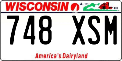 WI license plate 748XSM