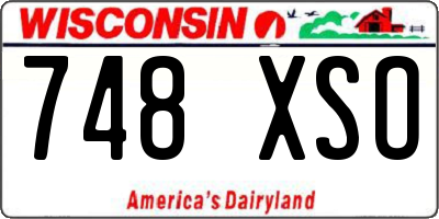 WI license plate 748XSO