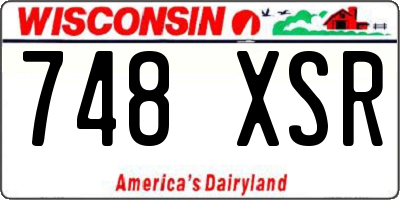 WI license plate 748XSR