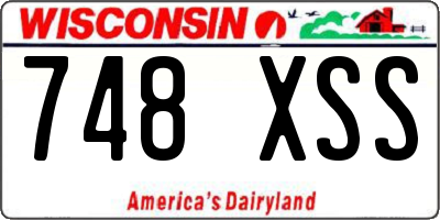 WI license plate 748XSS